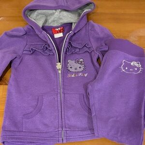 Hello Kitty Purple Hooded Sweatshirt and Pants Set